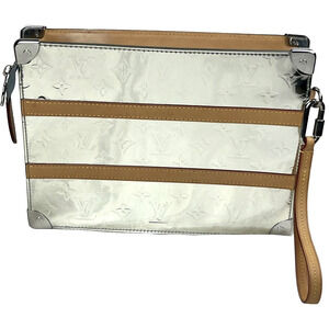 Louis Vuitton x Abloh Silver Monogram (Mirror Trunk) Pouchette Clutch Bag 2021